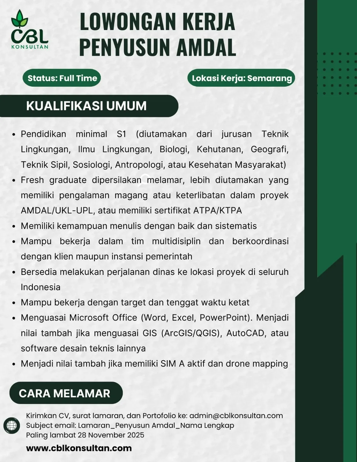 Flyer recruitement CBL Konsultan